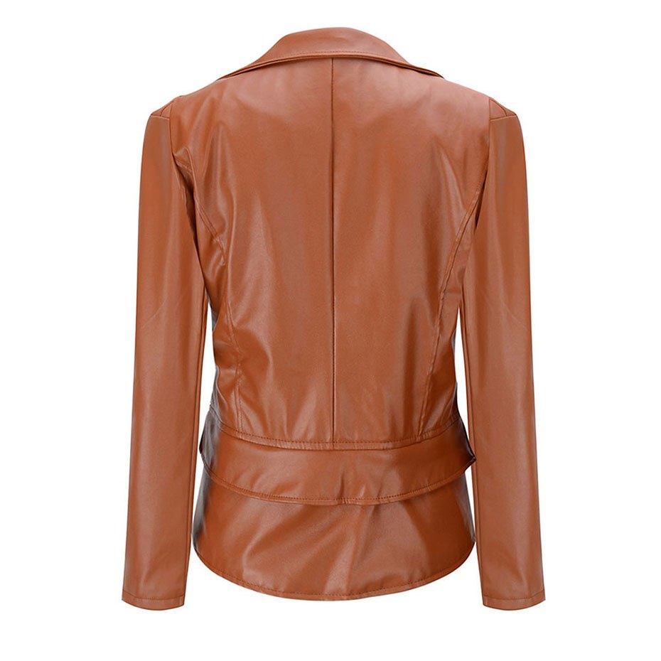 Gothic Punk PU Leather Jacket Slim Black Zipper Lapel Collar Motor Street Cool Autumn Warm Plus Size Fit Goth Outwears
