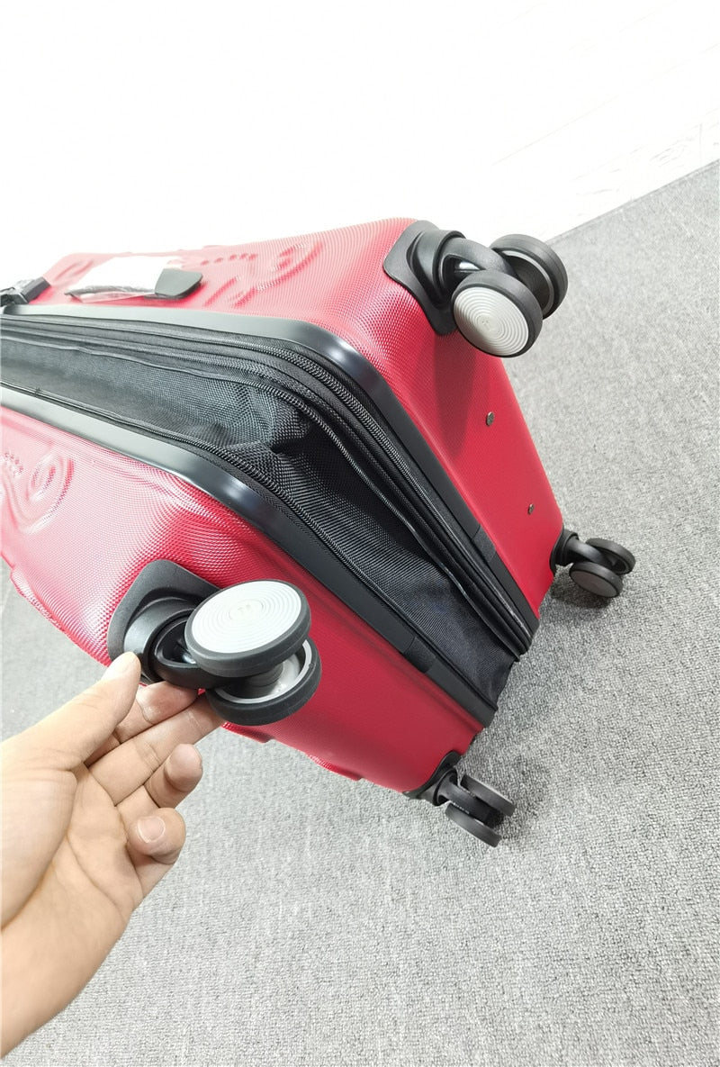 Set 20'' 24 '' 28'' Sugar Skull Travel Suitcase abs hardside trolley luggage