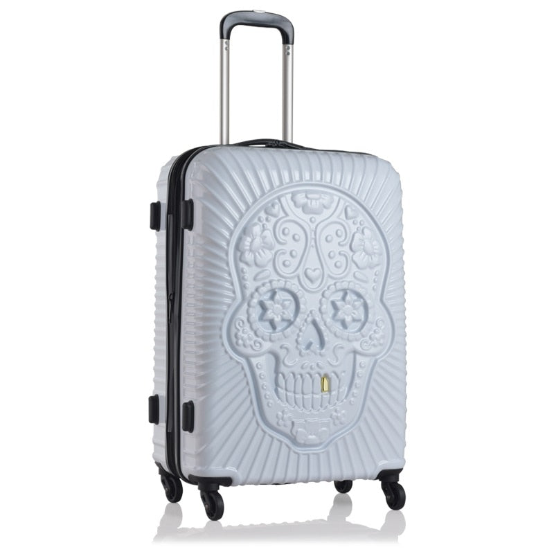 Skull Luggage Brand Travel Suitcase Trunk 3D Modeling Travel Luggage Set