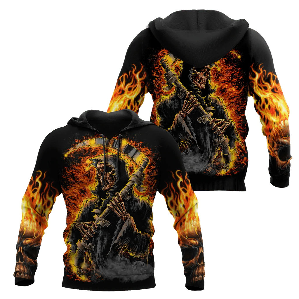 Grim Reaper Skull 3D Printed Mens hoodies & Sweatshirt Autumn Unisex zipper Hoodie Casual Sportswear