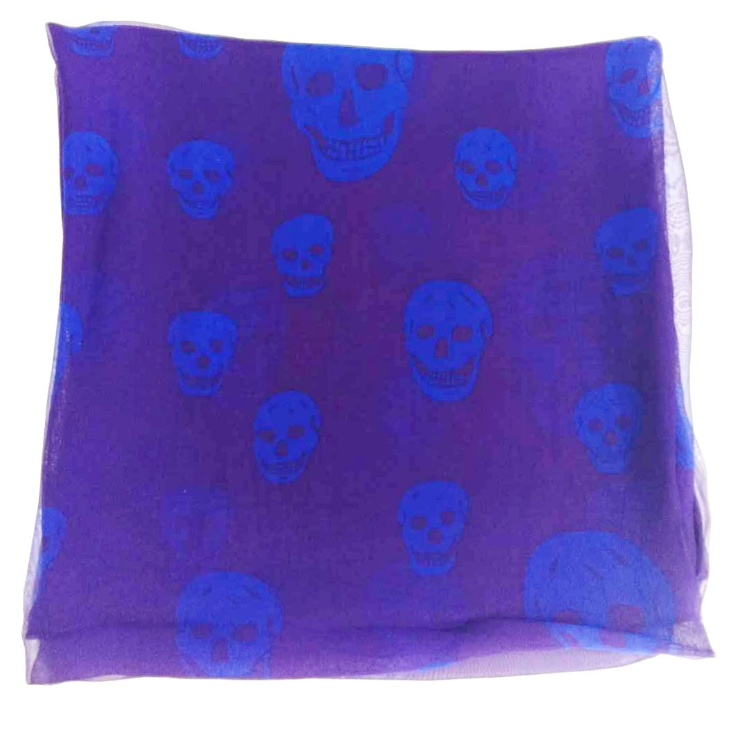 Summer Beach Square Shawl Ladies Designer Skull Print Chiffon Scarf Muslim Hijab for Women Luxury Skeleton Wrap 120cm*120cm