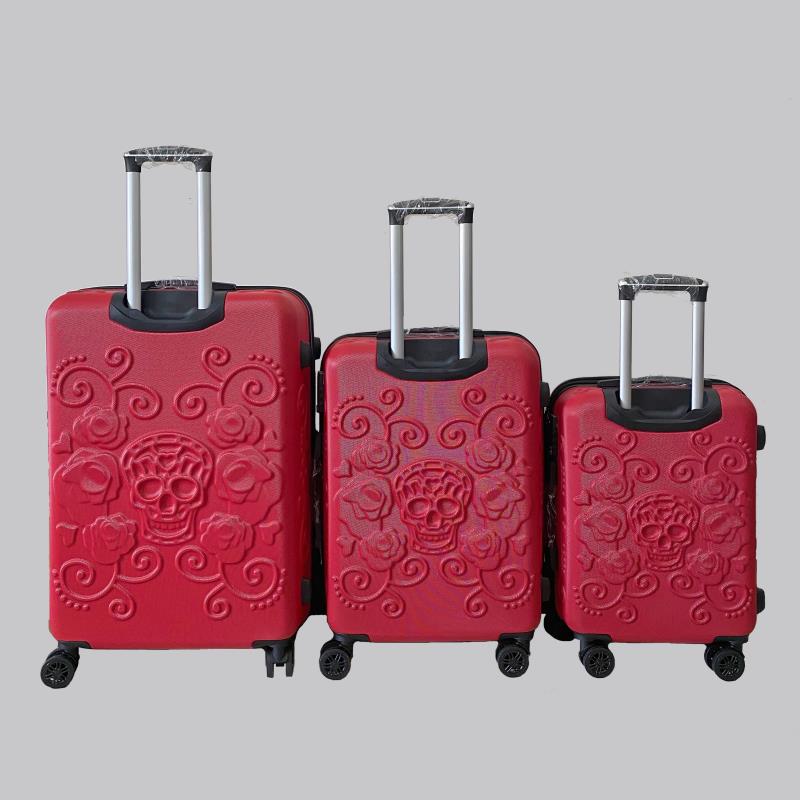 Set 20'' 24 '' 28'' Sugar Skull Travel Suitcase abs hardside trolley luggage