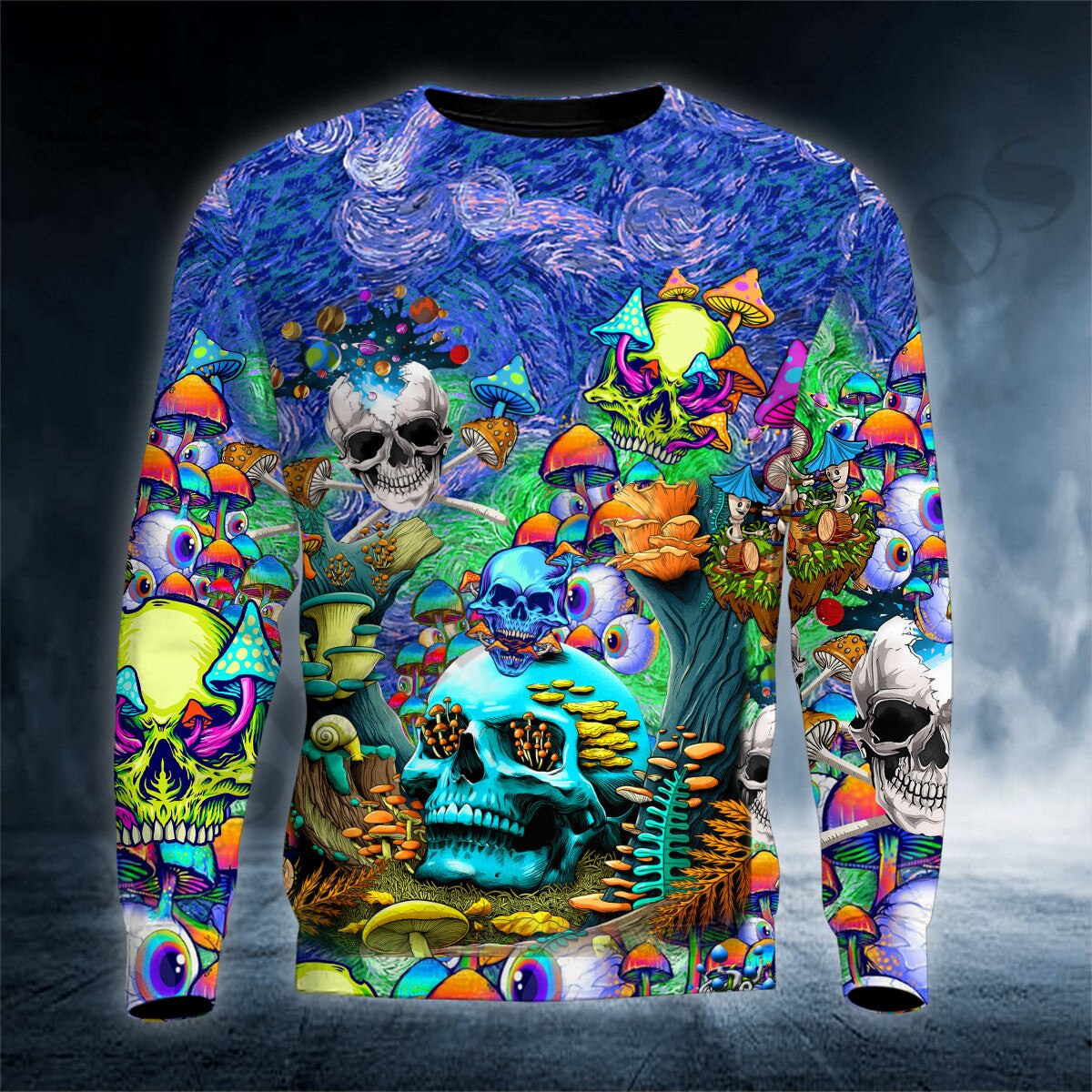 Magic Mushroom Trippy Skull Hoodie&Sweatshirt Autumn Unisex zip Hoodies