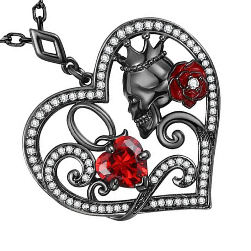 Exquisite Skull Necklace Personality Heart Fashion Party Necklace
