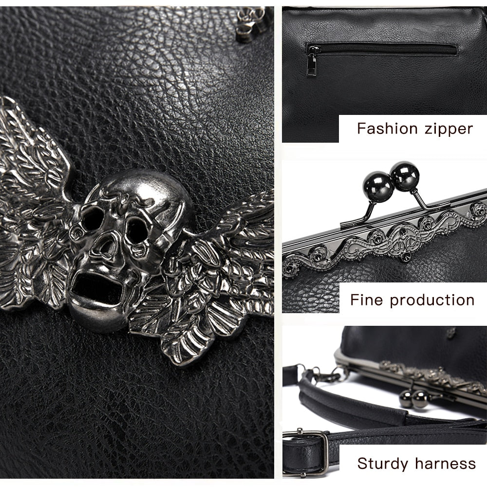 Halloween skull Handbags for Women 2022 Designer Luxury Skull Tote Bag Quality PU Leather Crossbody Bag Rivet Boston Shoulder Bag