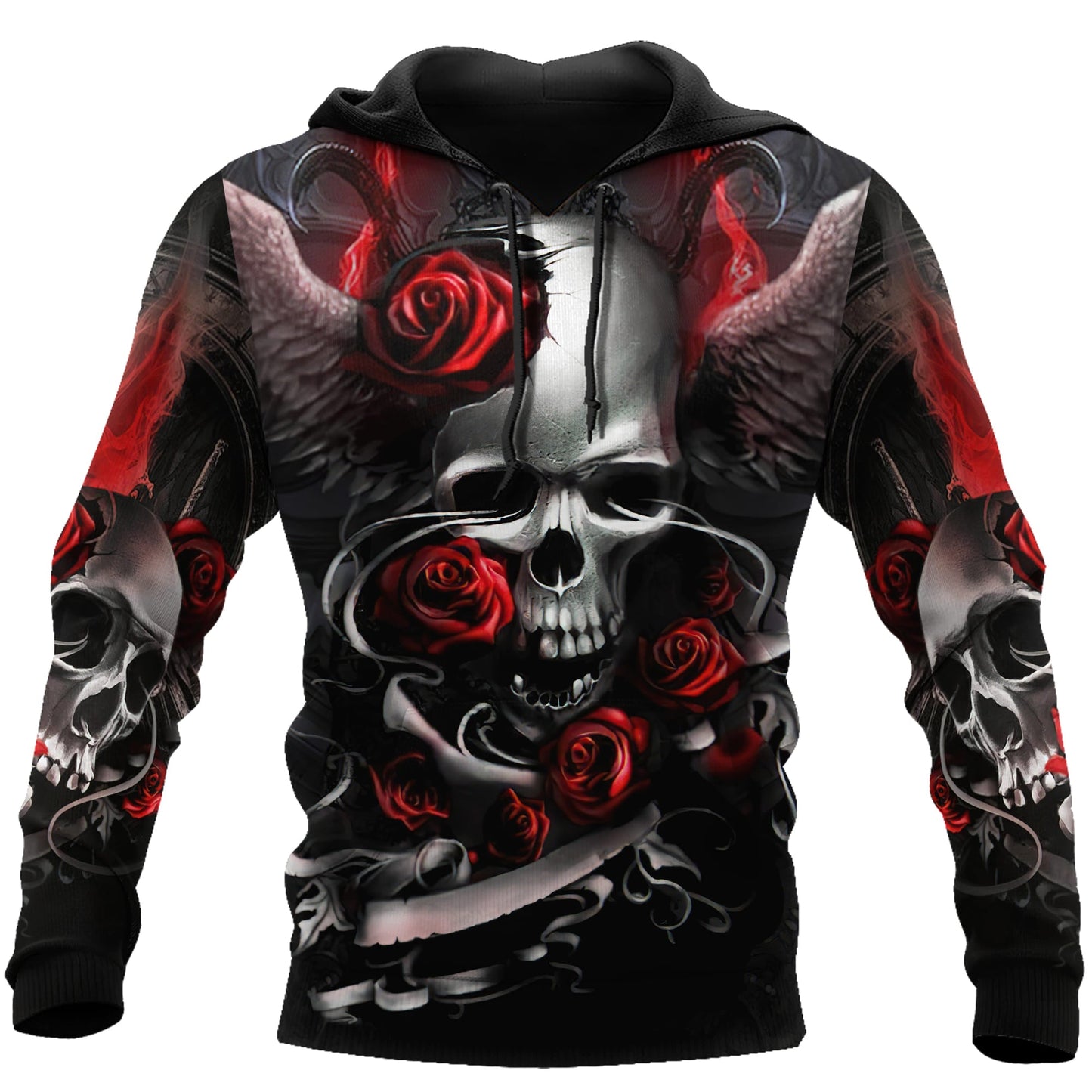 Skull And Roses Funny 3D All Over Printed Mens hoodies & Sweatshirt Autumn Unisex zipper Hoodie Casual Sportswear