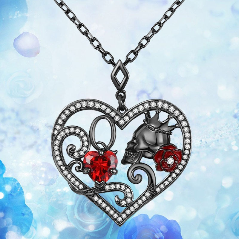 Exquisite Skull Necklace Personality Heart Fashion Party Necklace