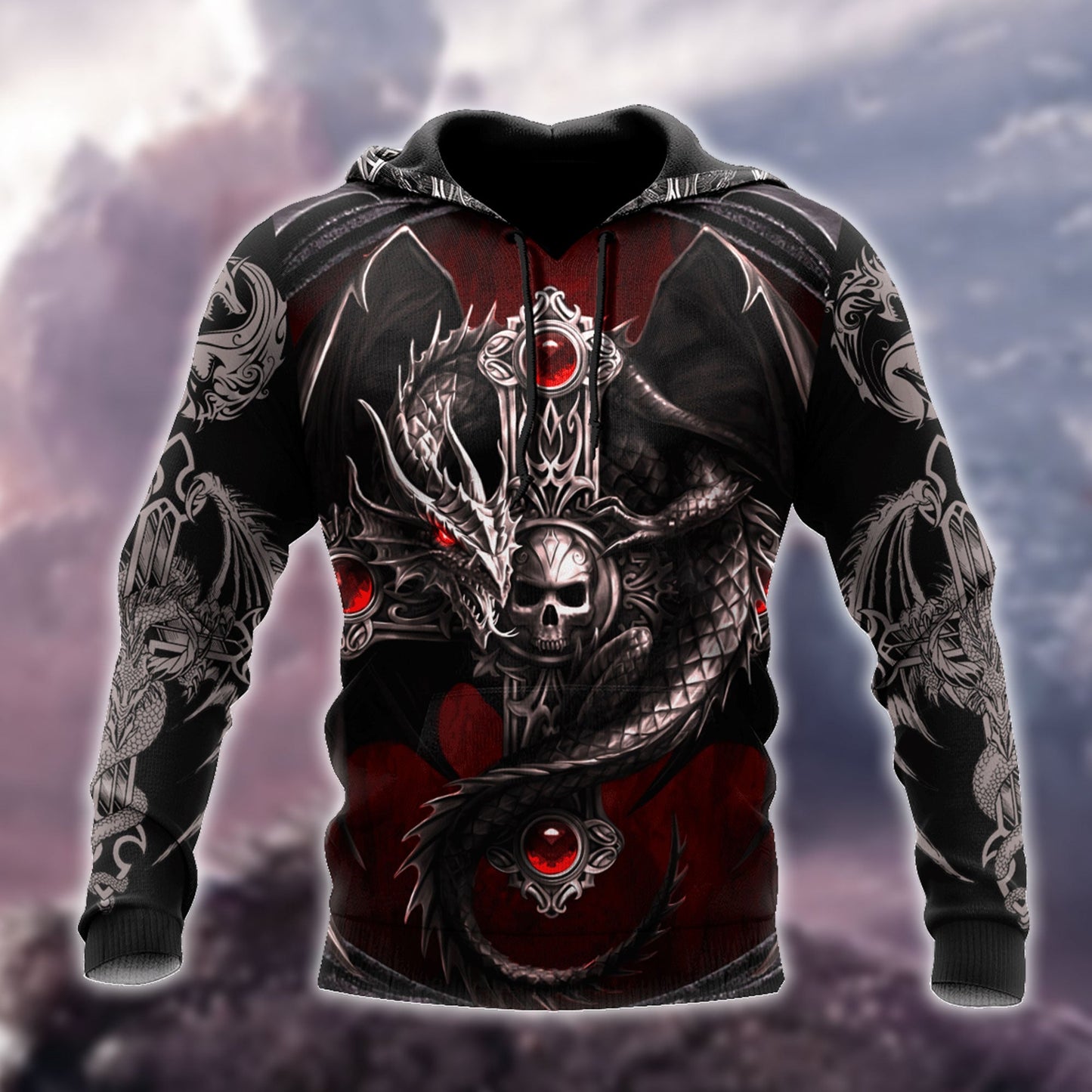 Red & Black Skull Dragon 3D Printed Fashion Mens hoodies & Sweatshirt Autumn Unisex zipper Hoodie Casual Sportswear