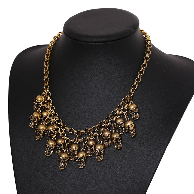 Classic Jewelry Statement Vintage Pirate Skeleton Skull Necklace Pendant