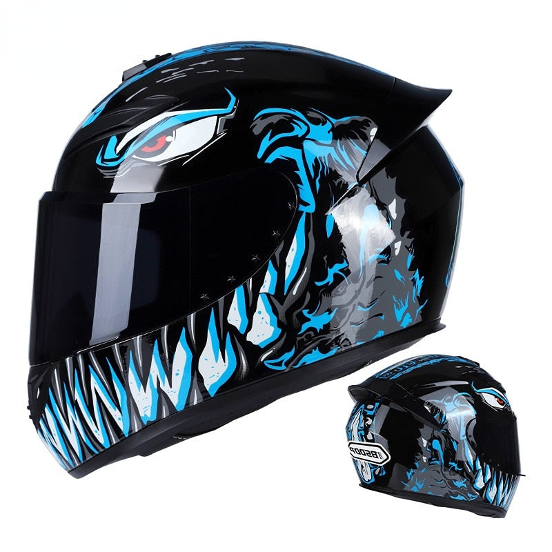 Predator Helmet Motorcycle Helmet Venom tooth Offroad Helmet Murray Motorcycle Big Tail Full skull motorcycle helmet