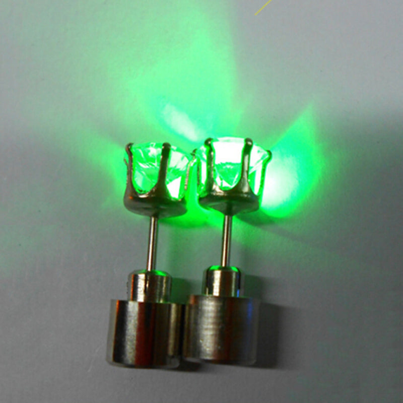 1PCS Crown Charm LED Earring Glowing in Dark Crystal Stainless Steel Stud Earring For Women Jewelry Anillos Party Gifts