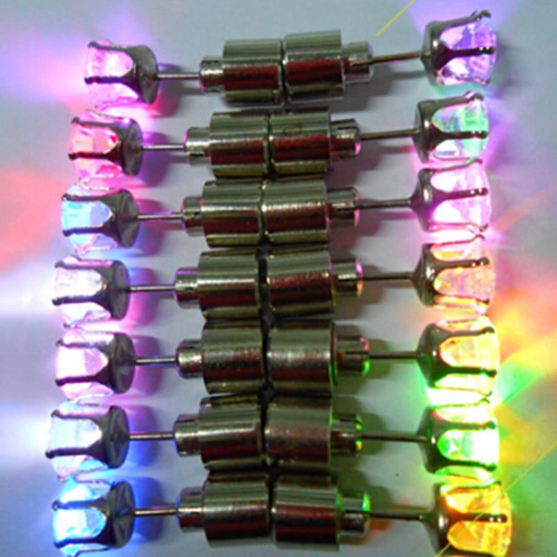 1PCS Crown Charm LED Earring Glowing in Dark Crystal Stainless Steel Stud Earring For Women Jewelry Anillos Party Gifts
