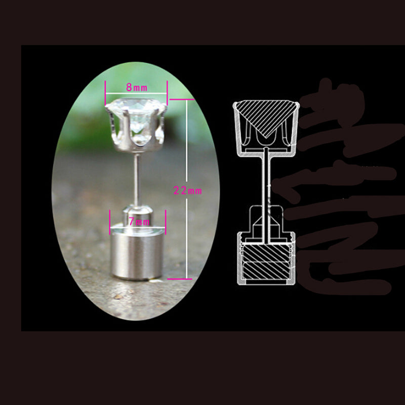 1PCS Crown Charm LED Earring Glowing in Dark Crystal Stainless Steel Stud Earring For Women Jewelry Anillos Party Gifts