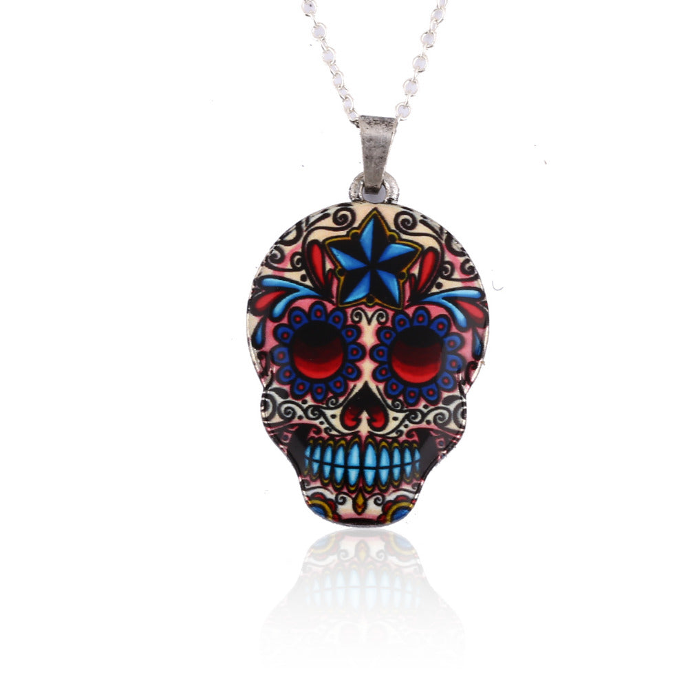 New Fashion Vintage Skeleton Pendant Necklace Women Skull Head chain Necklace Party Halloween Gifts Accessories