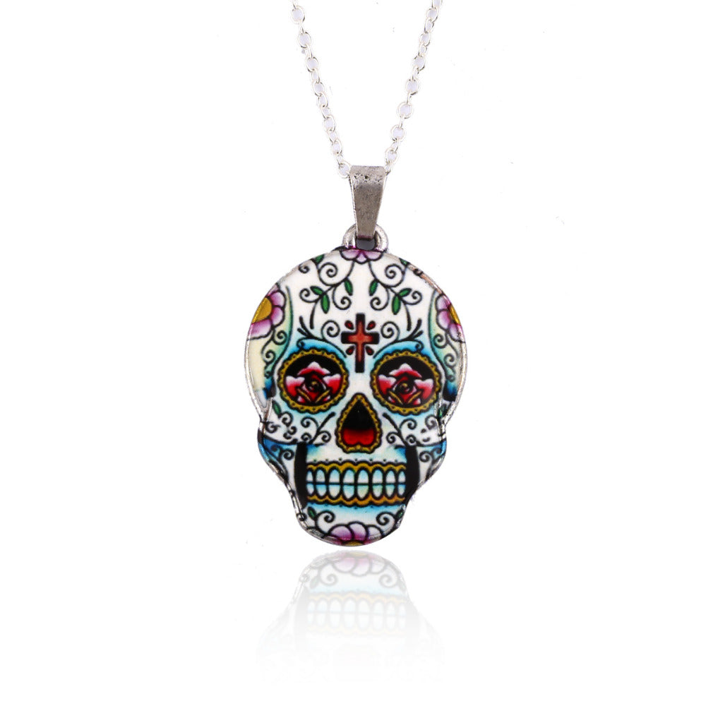 New Fashion Vintage Skeleton Pendant Necklace Women Skull Head chain Necklace Party Halloween Gifts Accessories