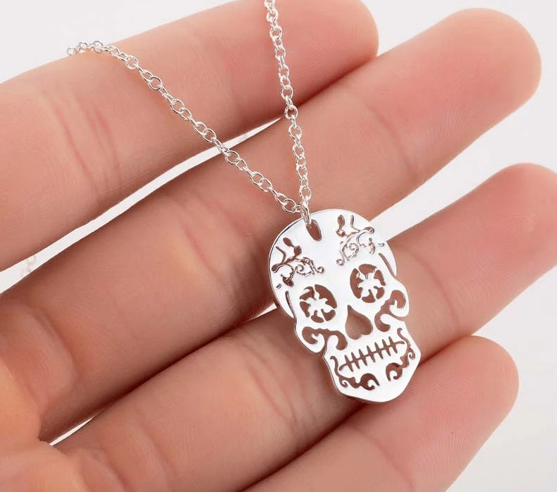 Skeleton Pendant Necklace Women Ethnic Skull Necklaces