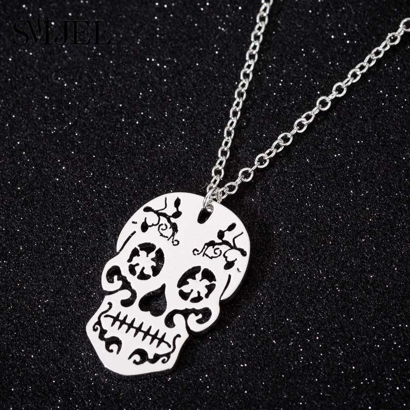 Skeleton Pendant Necklace Women Ethnic Skull Necklaces