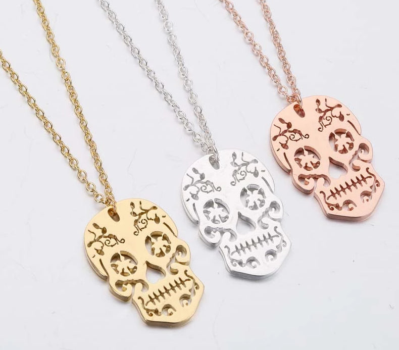 Skeleton Pendant Necklace Women Ethnic Skull Necklaces