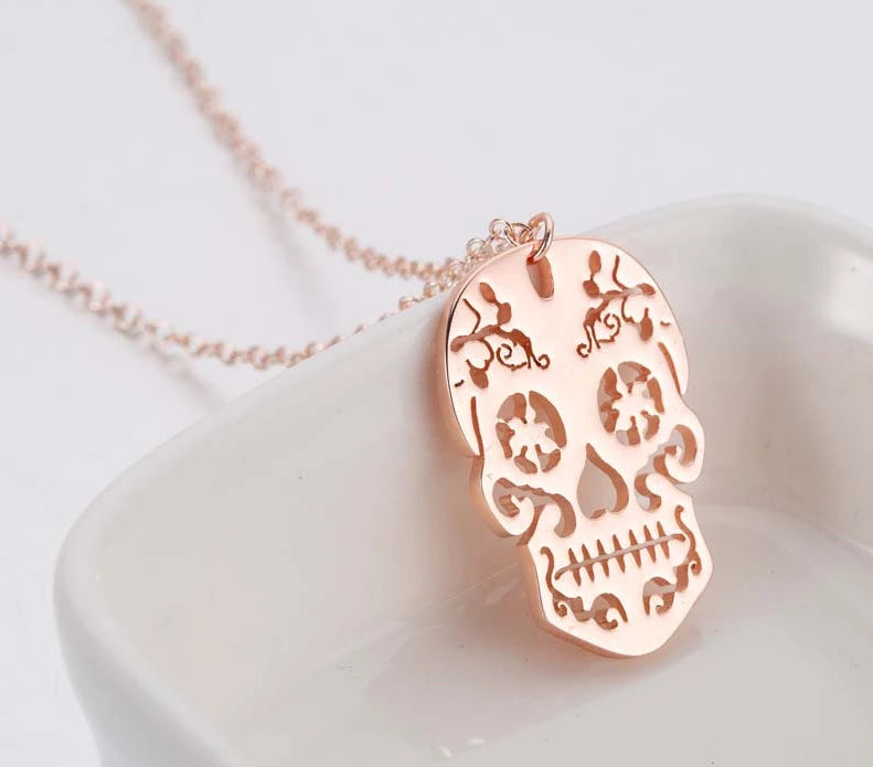 Skeleton Pendant Necklace Women Ethnic Skull Necklaces