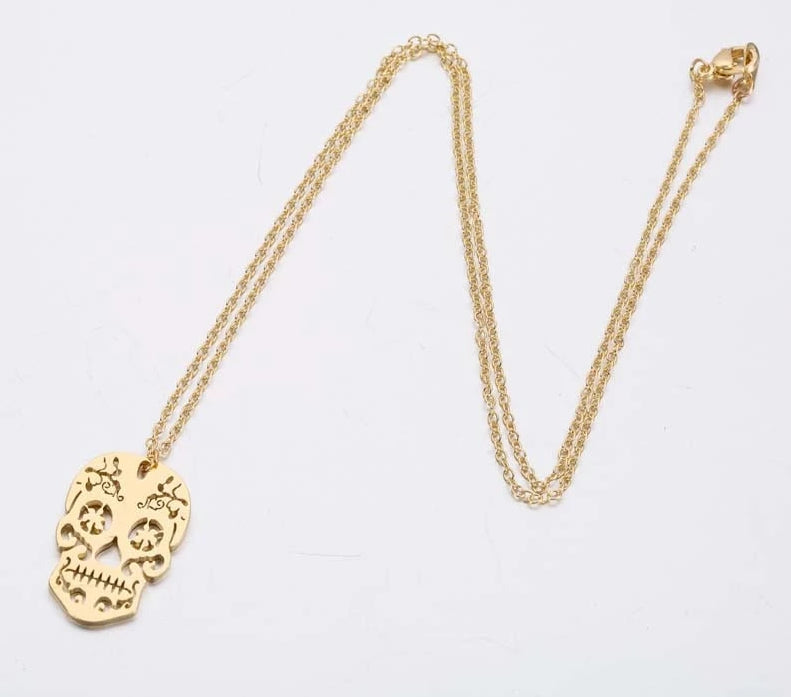Skeleton Pendant Necklace Women Ethnic Skull Necklaces