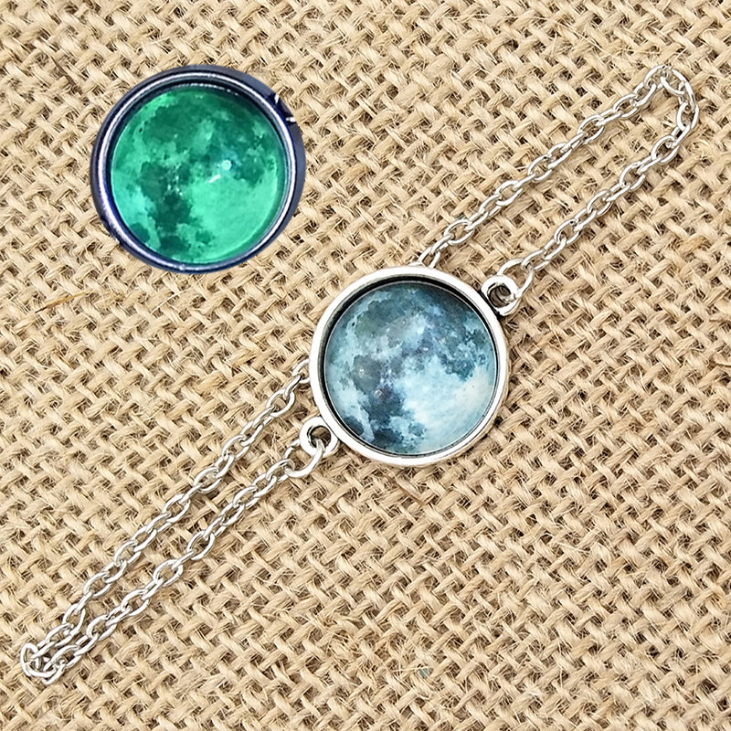 Glow in the Darkness Crystal Bracelet Jewelry Luminous Star Series Planet Bracelets & Bangles Glass Cabochon Bracelets