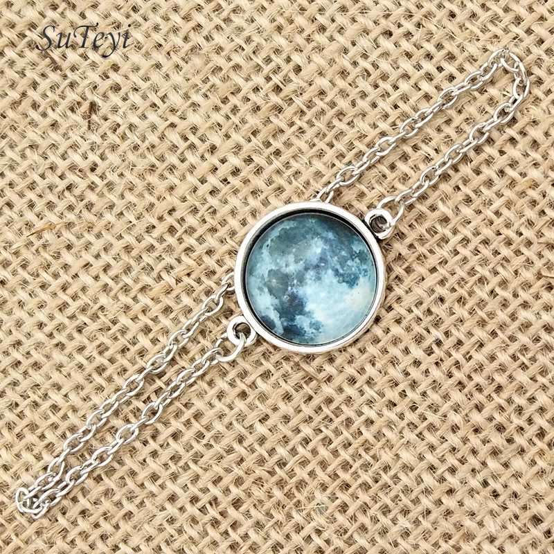 Glow in the Darkness Crystal Bracelet Jewelry Luminous Star Series Planet Bracelets & Bangles Glass Cabochon Bracelets