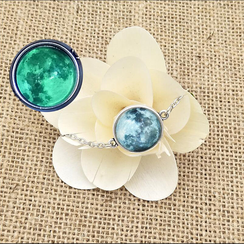 Glow in the Darkness Crystal Bracelet Jewelry Luminous Star Series Planet Bracelets & Bangles Glass Cabochon Bracelets