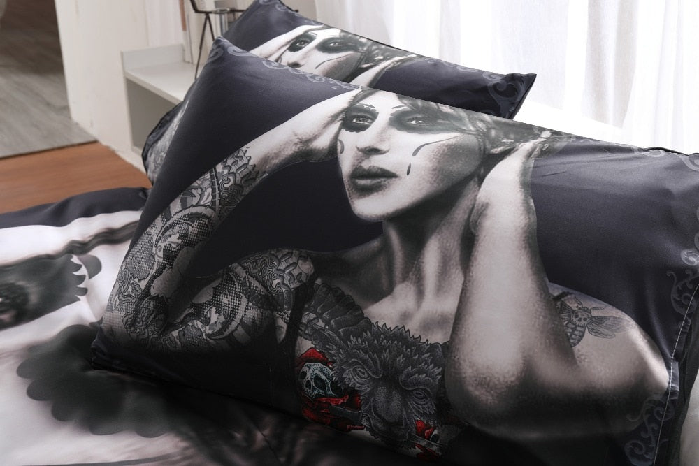3d Halloween Skull 2-3 peoples bedding set,Fashion beauty pictures Super soft