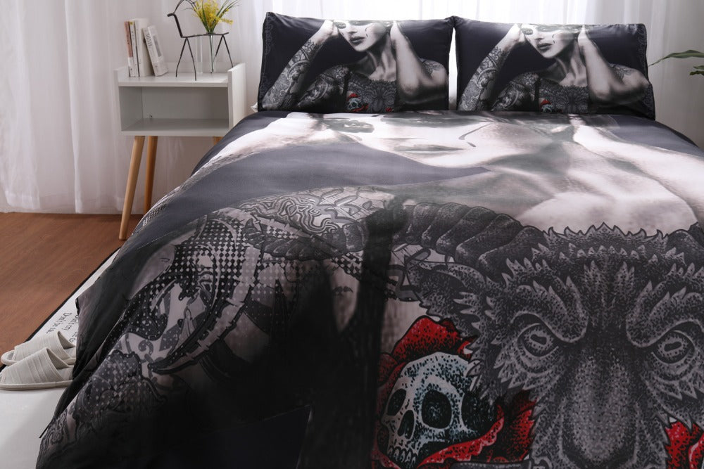 3d Halloween Skull 2-3 peoples bedding set,Fashion beauty pictures Super soft
