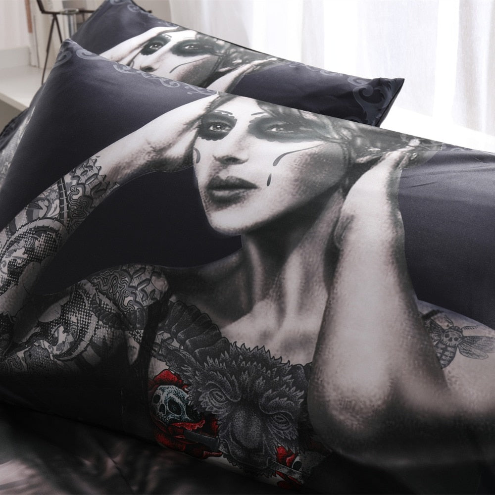 3d Halloween Skull 2-3 peoples bedding set,Fashion beauty pictures Super soft