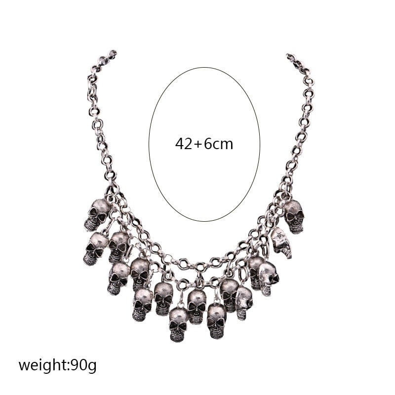 Classic Jewelry Statement Vintage Pirate Skeleton Skull Necklace Pendant