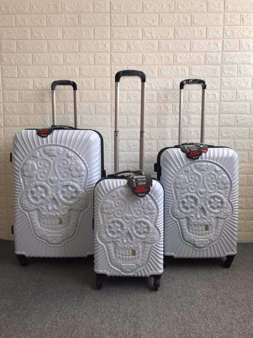 Skull Luggage Brand Travel Suitcase Trunk 3D Modeling Travel Luggage Set