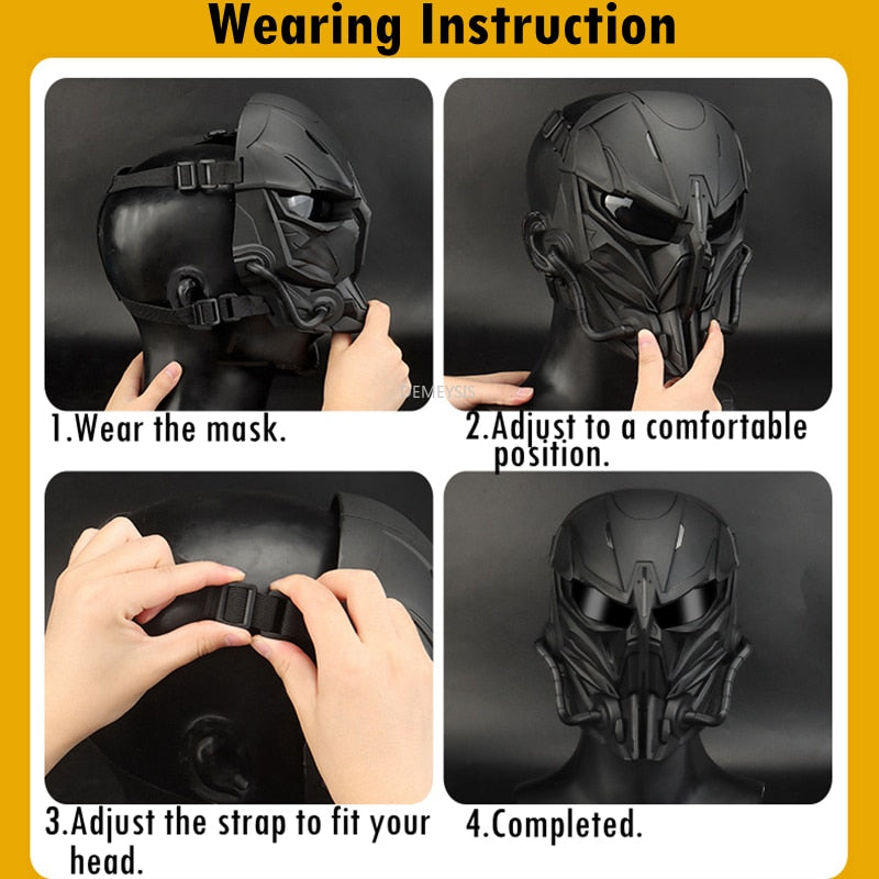 Tactical Full Face Mask Breathable Airsoft Paintball CS Wargame Sports Protective Mask Hunting Shooting Gear Accessoires