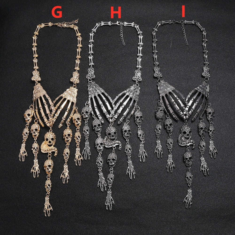 Classic Jewelry Statement Vintage Pirate Skeleton Skull Necklace Pendant