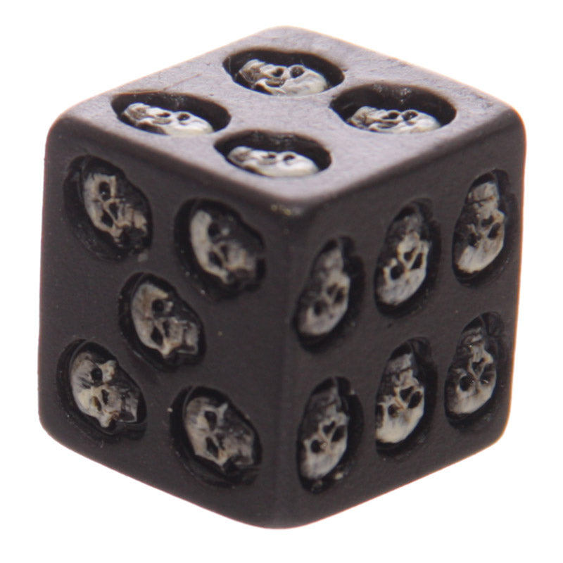 Set Of 5 Six-sided Black Skull Dice Deluxe Devil Poker Dice Gothic Gambling Dice Collectible Decoration Skeleton Gamblers Gift