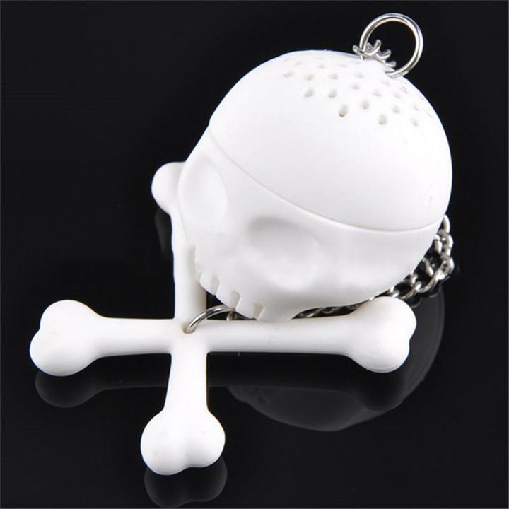 Ceramic Sugar Skull Teacup and Spoon & Leaf Tea Infuser