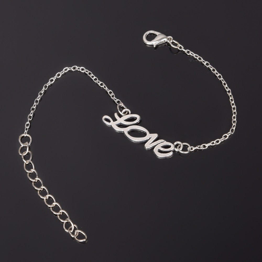 Simple Style Silver Plated Charm Bracelet Jewelry Gift Love Wedding Banquet Wholesale Top Quality