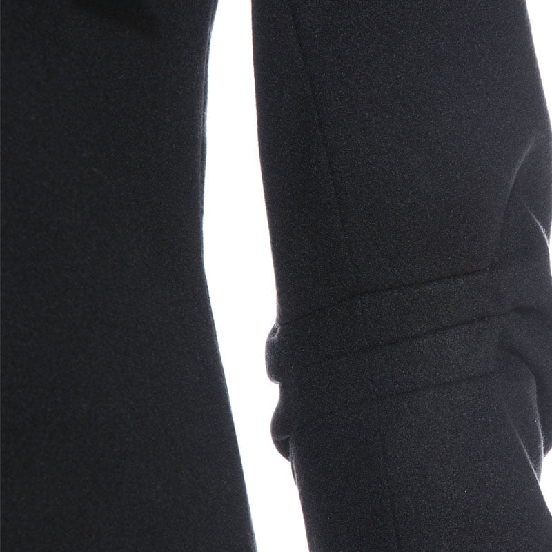 women coat autumn black vintage gothic a line elegant winter asymmetric overcoat goth lace up natural retro solid coats