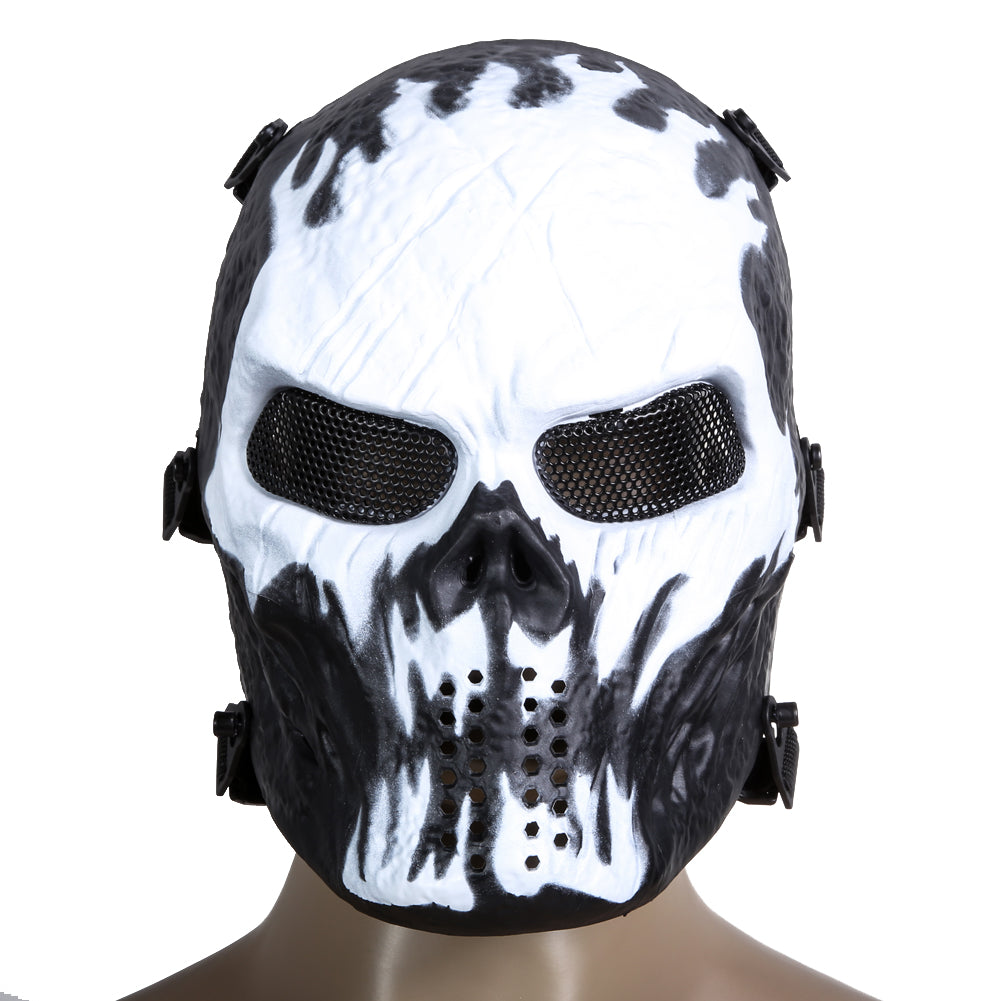 Skull Airsoft Party Mask Paintball Full Face Mask Army Games Mesh Eye