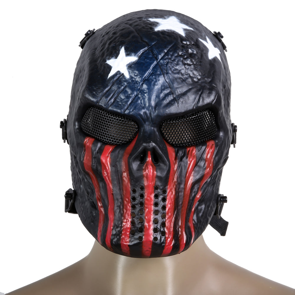 Skull Airsoft Party Mask Paintball Full Face Mask Army Games Mesh Eye