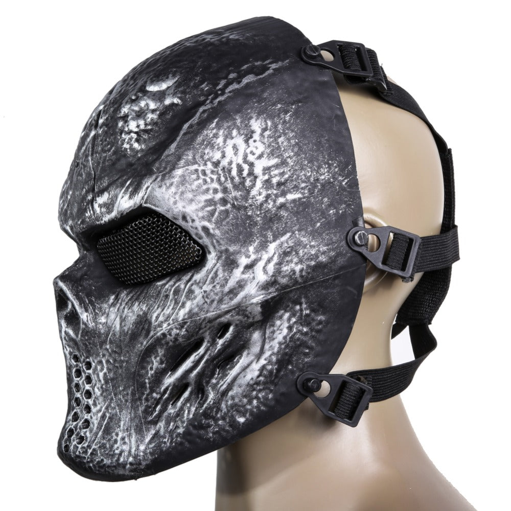 Skull Airsoft Party Mask Paintball Full Face Mask Army Games Mesh Eye