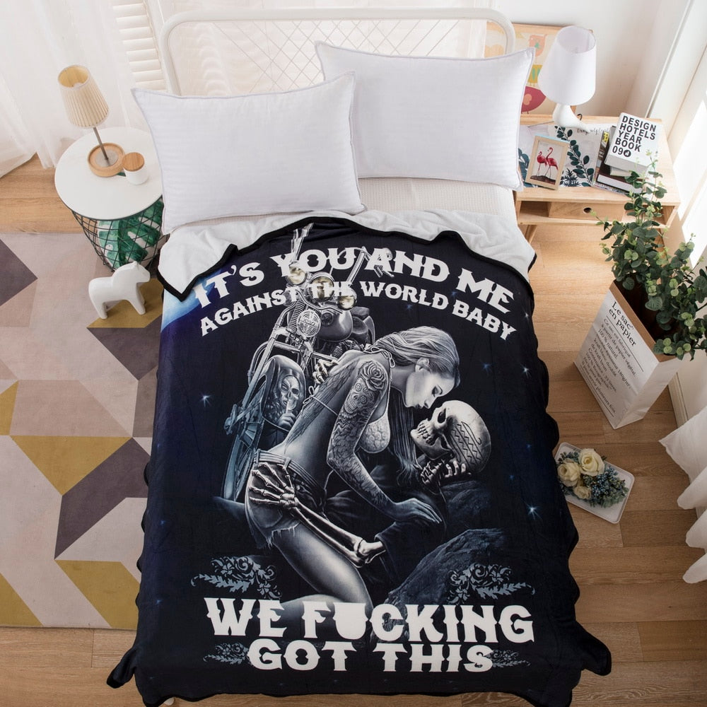 Skull Blanket 3D My Love for You Will Never Die150x200cm