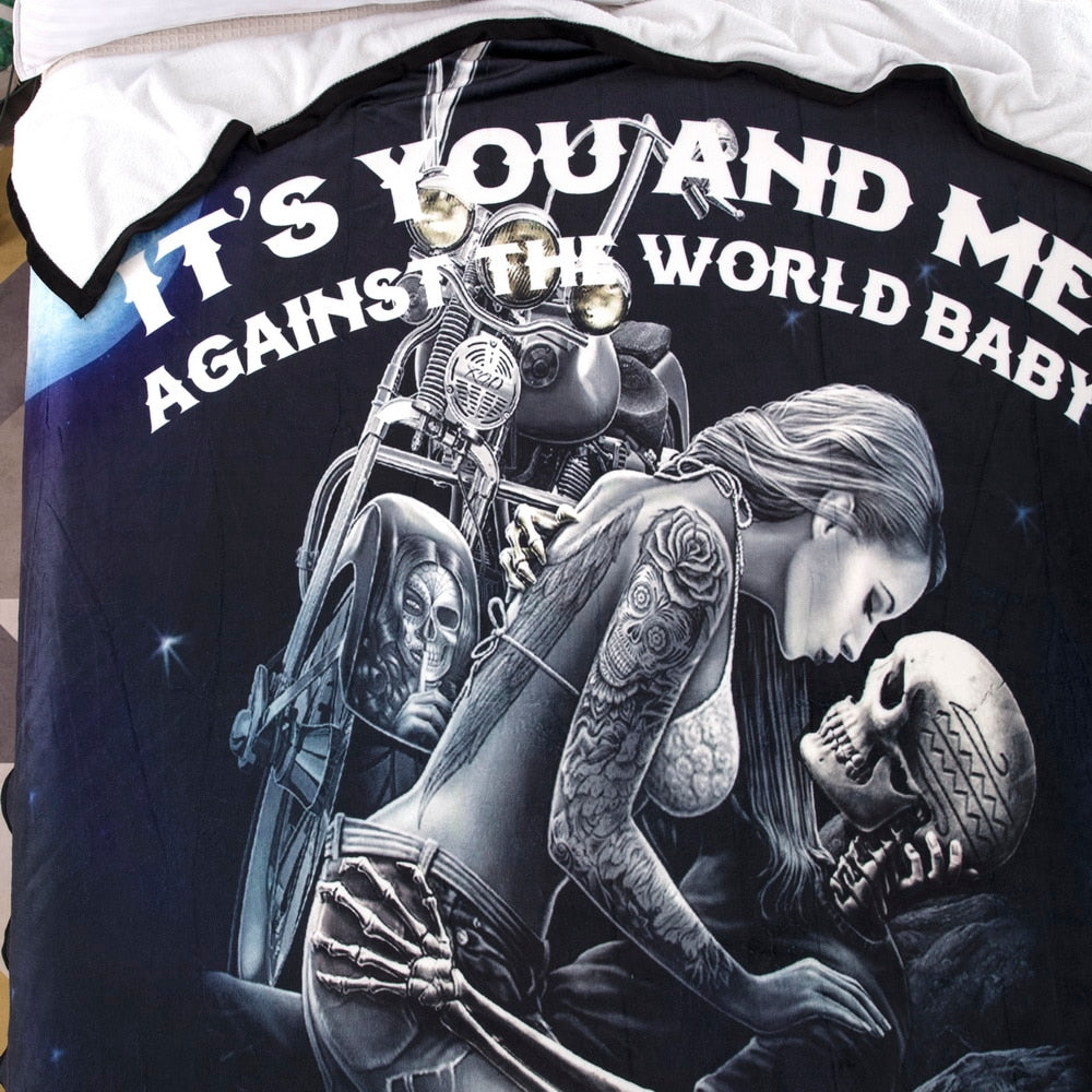 Skull Blanket 3D My Love for You Will Never Die150x200cm