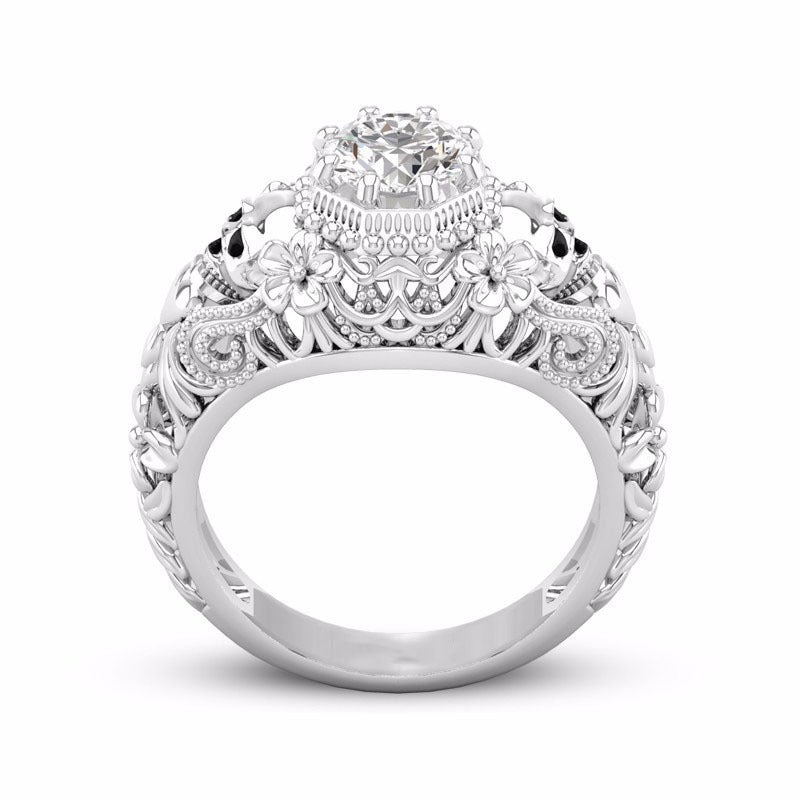 Skull Rings for Women Punk Style Jewelry CZ Stone Zircon Fashion Silver Finger Skeleton Vintage Retro European American Ring