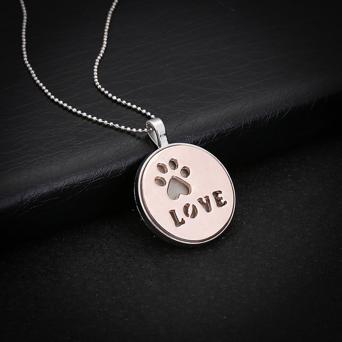 Steampunk Glow In the Dark Necklace Silver Color Luminous Stone Locket Cat Dog Paw Pets Pendant Choker Pendant Necklace Jewelry