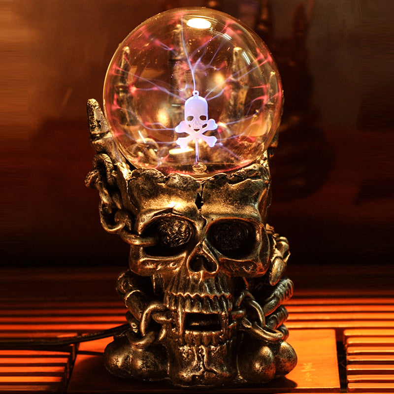 Strange New Supernatural Night Lights Light-emitting Luminous Magic Plasma Static Touch Glass Skeleton Ball Table Desk Lamp Kids