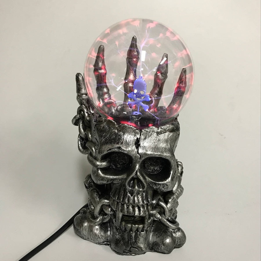Strange New Supernatural Night Lights Light-emitting Luminous Magic Plasma Static Touch Glass Skeleton Ball Table Desk Lamp Kids