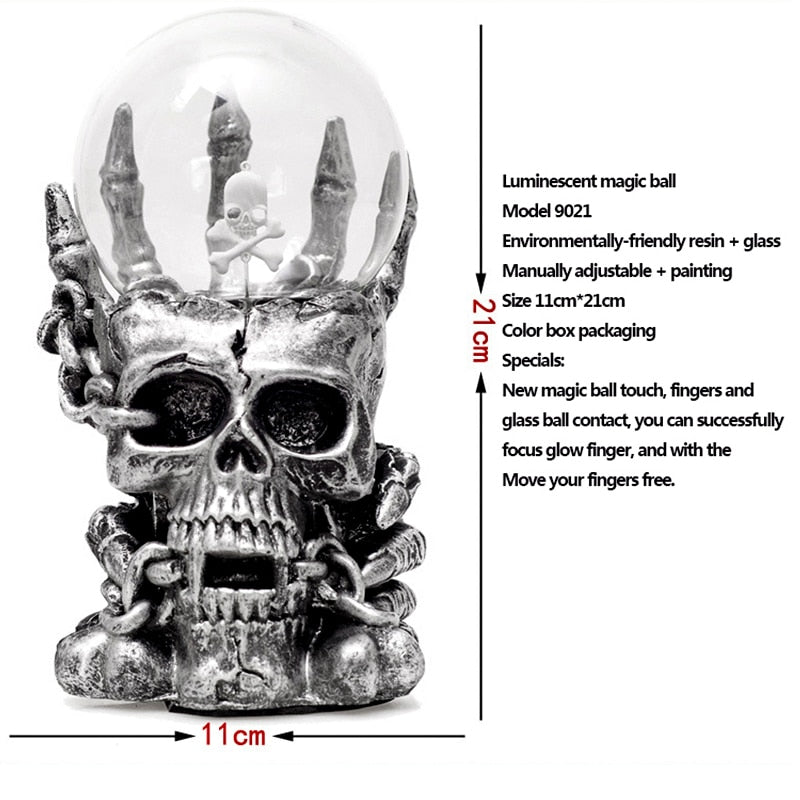 Strange New Supernatural Night Lights Light-emitting Luminous Magic Plasma Static Touch Glass Skeleton Ball Table Desk Lamp Kids