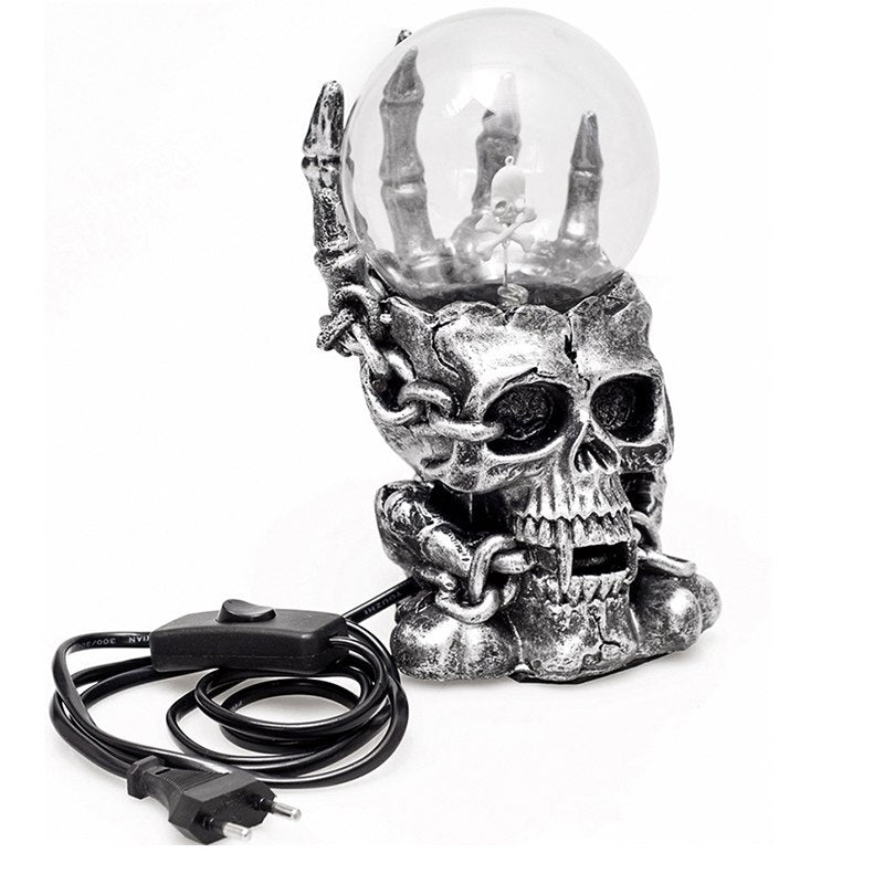 Strange New Supernatural Night Lights Light-emitting Luminous Magic Plasma Static Touch Glass Skeleton Ball Table Desk Lamp Kids