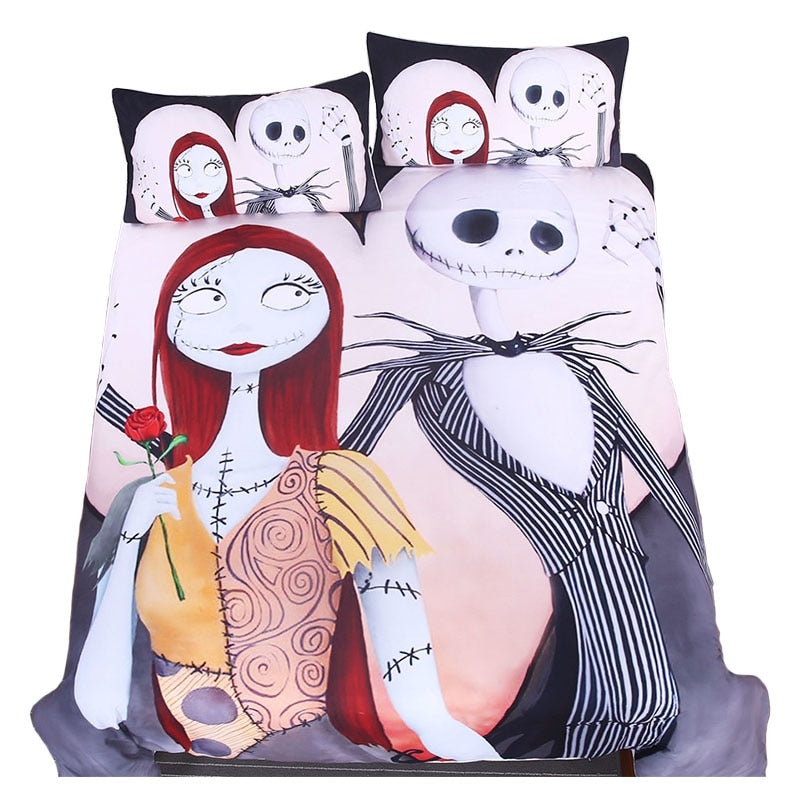 Sugar Skull Comforter Bedding Set King Queen Size Luxury Xmas Nightmare